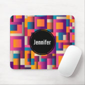 Kleurrijke Abstracte vierkantjes en vormen Muismat (Met muis)