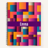 Kleurrijke Abstracte vierkantjes en vormen Notitieboek (Voorkant)