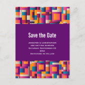 Kleurrijke Abstracte vierkantjes en vormen Opslaan Uitnodiging Briefkaart (Voorkant)