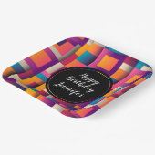 Kleurrijke Abstracte vierkantjes en vormen Papieren Bordje (Gebogen)