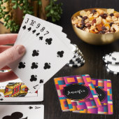 Kleurrijke Abstracte vierkantjes en vormen Pokerkaarten (Insitu)