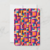 Kleurrijke Abstracte vierkantjes en vormen RSVP Kaartje (Achterkant)