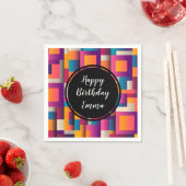 Kleurrijke Abstracte vierkantjes en vormen Servet (Insitu)