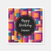 Kleurrijke Abstracte vierkantjes en vormen Servet (Voorkant)