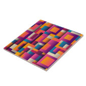 Kleurrijke Abstracte vierkantjes en vormen Tegeltje (Zijkant)
