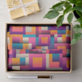 Kleurrijke Abstracte vierkantjes en vormen Tissuepapier (Geschenk)