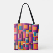 Kleurrijke Abstracte vierkantjes en vormen Tote Bag (Achterkant)