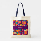 Kleurrijke Abstracte vierkantjes en vormen Tote Bag (Achterkant)