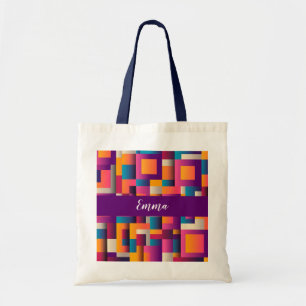 Kleurrijke Abstracte vierkantjes en vormen Tote Bag