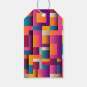 Kleurrijke Abstracte vierkantjes en vormen van zat Cadeaulabel (Achterkant)