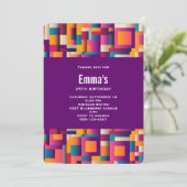 Kleurrijke Abstracte vierkantjes en vormen van zat Kaart (Staand voorkant)