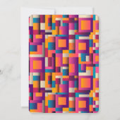 Kleurrijke Abstracte vierkantjes en vormen van zat Kaart (Achterkant)