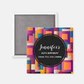 Kleurrijke Abstracte vierkantjes en vormen van zat Magneet (Voorkant / Achterkant)