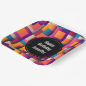 Kleurrijke Abstracte vierkantjes en vormen van zat Papieren Bordje (Gebogen)