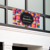 Kleurrijke Abstracte vierkantjes en vormen van zat Spandoek (Buitenkant Gebouw)