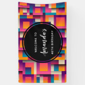 Kleurrijke Abstracte vierkantjes en vormen van zat Spandoek (Verticaal)