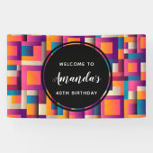 Kleurrijke Abstracte vierkantjes en vormen van zat Spandoek (Horizontaal)