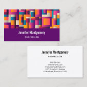 Kleurrijke Abstracte vierkantjes en vormen Visitekaartje (Voorkant / Achterkant)