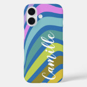Kleurrijke Abstracte vierkantjes gepersonaliseerd Case-Mate iPhone Case (Achterkant)