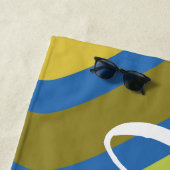 Kleurrijke Abstracte vierkantjes gepersonaliseerd Strandlaken (In situ)