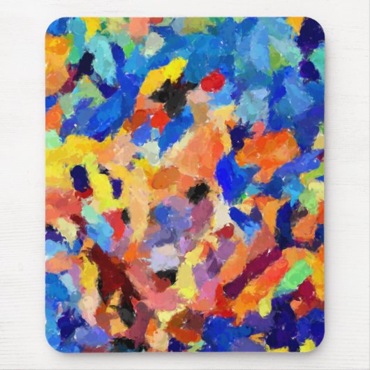 Kleurrijke Abstracte vingerschilderkunst Muismat (Voorkant)