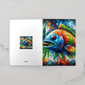 Kleurrijke Abstracte vis Folie Wenskaart (Buiten Laag)