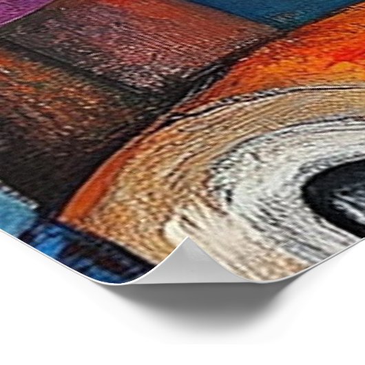 Kleurrijke Abstracte vis kunst Poster (Hoek)