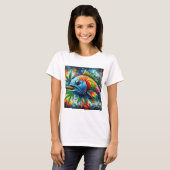 Kleurrijke Abstracte vis kunst T-shirt (Voorkant volledig)