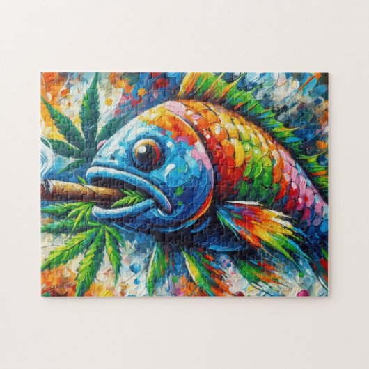 Kleurrijke Abstracte vis Legpuzzel (Horizontaal)