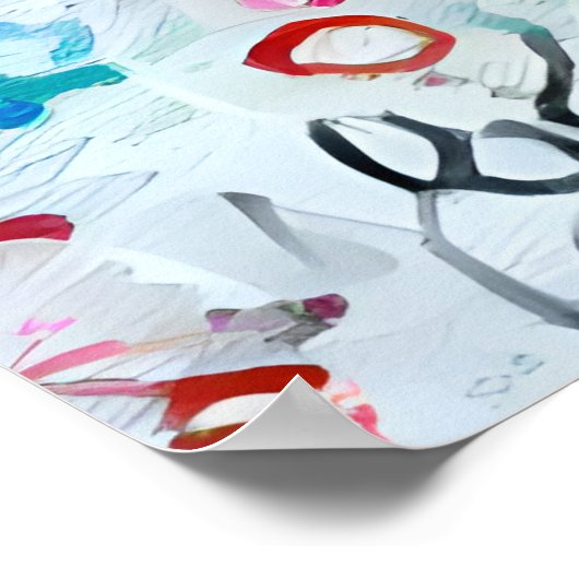 Kleurrijke Abstracte vis Poster (Hoek)