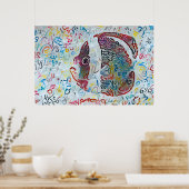 Kleurrijke Abstracte vis Poster (Keuken)