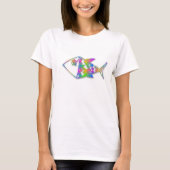 Kleurrijke Abstracte vis T-shirt (Voorkant)