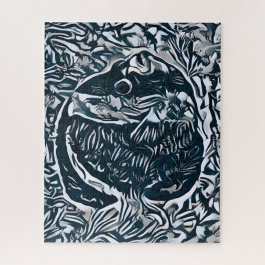 Kleurrijke Abstracte vis | Uitdagend hard Jigzaag Legpuzzel (Verticaal)