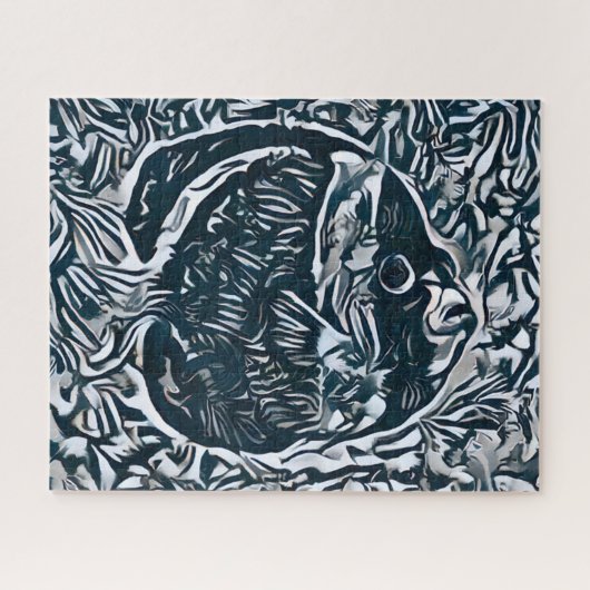 Kleurrijke Abstracte vis | Uitdagend hard Jigzaag Legpuzzel (Horizontaal)