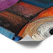 Kleurrijke Abstracte Vissen Kunst Poster (Hoek)