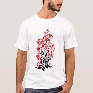 Kleurrijke Abstracte Vlam Kunst T-shirt
