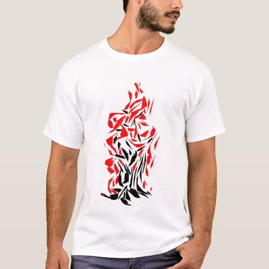 Kleurrijke Abstracte Vlam Kunst T-shirt (Voorkant)