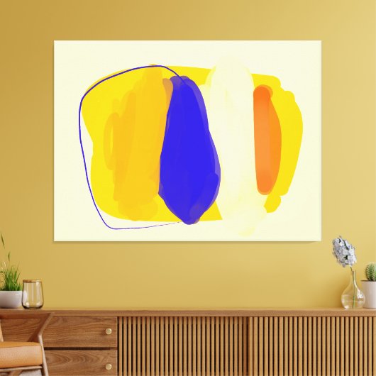 Kleurrijke abstracte vlekken — Versleten canvas af (Insitu (Woonkamer))
