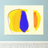 Kleurrijke abstracte vlekken — Versleten canvas af Afdruk (Insitu (Houten vloer))