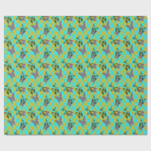 Kleurrijke Abstracte Vlinder Cadeaupapier (Vlak)
