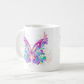 Kleurrijke Abstracte vlinder Koffiemok (Voorkant links)