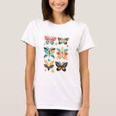 Kleurrijke Abstracte Vlinder Kunst Set T-shirt (Voorkant)