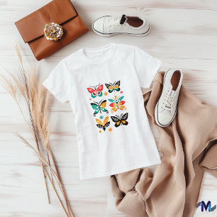 Kleurrijke Abstracte Vlinder Kunst Set T-shirt