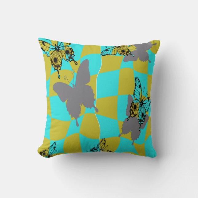Kleurrijke Abstracte Vlinder  Kussen (Voorkant)