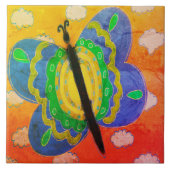 Kleurrijke Abstracte vlinder Tegeltje (Voorkant)