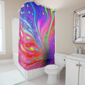 Kleurrijke Abstracte Vloeibare Golven Douchegordij Douchegordijn (In situ)