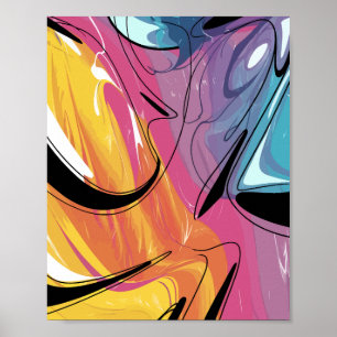 Kleurrijke Abstracte vloeiende kunst met levendige Poster