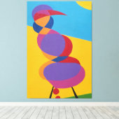 Kleurrijke Abstracte Vogel Canvasprint Canvas Afdruk (Insitu (Houten vloer))