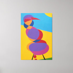 Kleurrijke Abstracte Vogel Canvasprint Canvas Afdruk