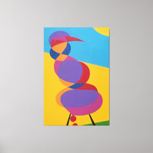 Kleurrijke Abstracte Vogel Canvasprint Canvas Afdruk (Voorkant)